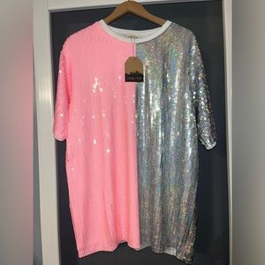 Sequin t-shirt dress; never worn